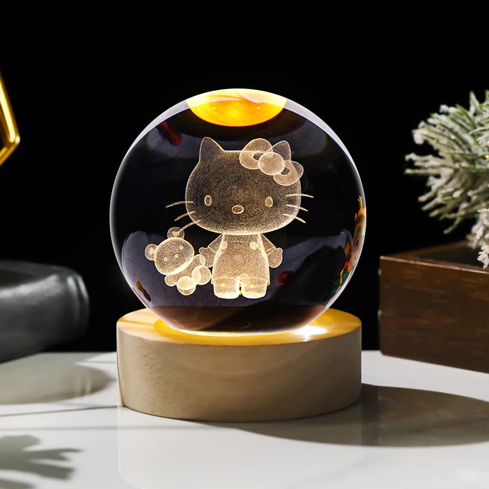 3D Hello kitty crystal lamp